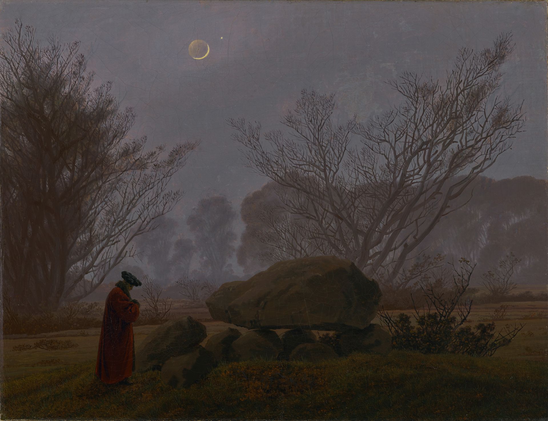 A Walk at Dusk - Caspar David Friedrich